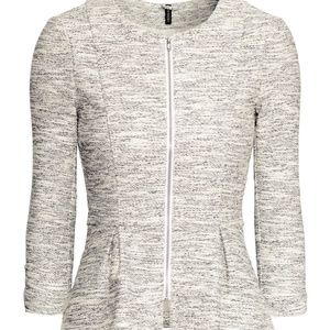 H&M Gray Peplum Jacket with Zipper